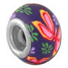 Fimo(Polymer Clay) Beads European, with brass core, Rondelle, 13x10mm, Hole:Approx 5mm, Sold by PC