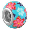 Fimo(Polymer Clay) Beads European, with brass core, Rondelle, 13x10mm, Hole:Approx 5mm, Sold by PC