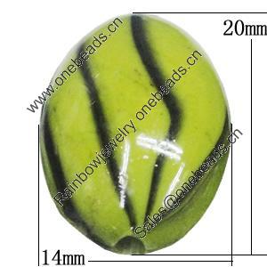 Watermark Acrylic Beads, Flat Oval 14x20mm, Sold by Bag