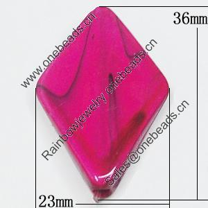 Watermark Acrylic Beads, Diamond 23x36mm, Sold by Bag