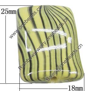 Watermark Acrylic Beads, Twist Rectangle 18x25mm, Sold by Bag