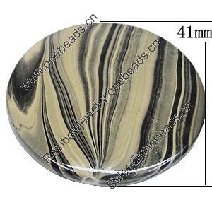 Watermark Acrylic Beads, Flat Round 41mm, Sold by Bag