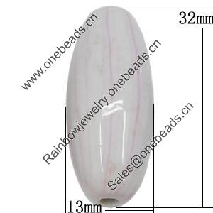 Watermark Acrylic Beads, 13x32mm, Sold by Bag