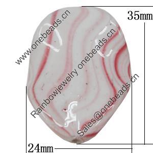 Watermark Acrylic Beads, 24x35mm, Sold by Bag