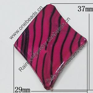 Watermark Acrylic Beads, Twist Diamond 29x37mm, Sold by Bag