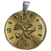 Pendant, Zinc Alloy Jewelry Findings, Flat Round, 29x36mm, Sold by PC