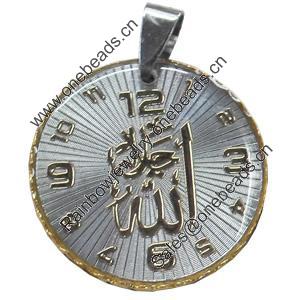 Pendant, Zinc Alloy Jewelry Findings, Flat Round, 29x36mm, Sold by PC