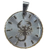 Pendant, Zinc Alloy Jewelry Findings, Flat Round, 29x36mm, Sold by PC