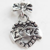 Pendant, Zinc Alloy Jewelry Findings, 13x21mm, Sold by Bag
