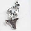 Pendant, Zinc Alloy Jewelry Findings, 12x28mm, Sold by Bag