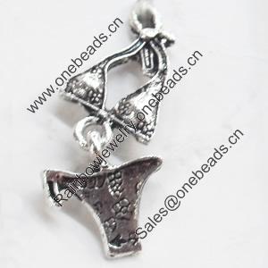 Pendant, Zinc Alloy Jewelry Findings, 12x28mm, Sold by Bag