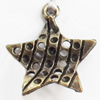 Pendant, Zinc Alloy Jewelry Findings, Star, 20x24mm, Sold by Bag