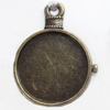 Zinc Alloy Pendant Settings, Outside diameter:25x33mm, Inside diameter:21mm, Sold by Bag