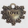 Pendant, Zinc Alloy Jewelry Findings, heart, 17x17mm, Sold by Bag