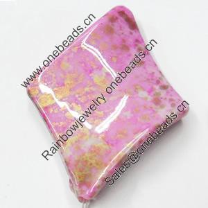 Spray-Painted Acrylic Beads, 29x38mm, Sold by Bag