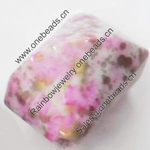 Spray-Painted Acrylic Beads, 15x17mm, Sold by Bag