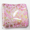 Spray-Painted Acrylic Beads, Square, 45mm, Sold by Bag