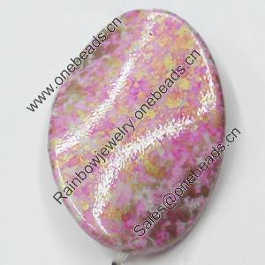 Spray-Painted Acrylic Beads, Twist Oval, 25x36mm, Sold by Bag