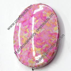 Spray-Painted Acrylic Beads, 24x33mm, Sold by Bag
