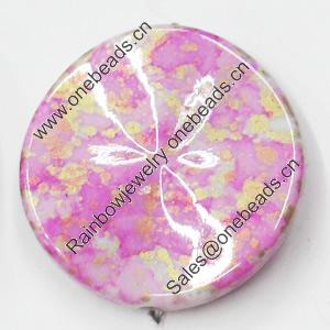 Spray-Painted Acrylic Beads, 23mm, Sold by Bag