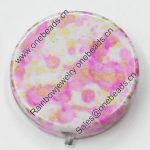 Spray-Painted Acrylic Beads, 18mm, Sold by Bag