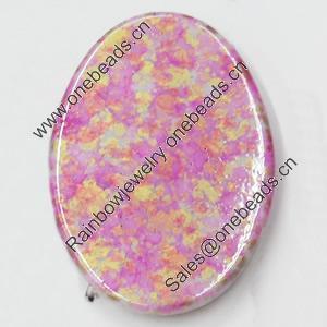 Spray-Painted Acrylic Beads, Flat Oval, 25x35mm, Sold by Bag