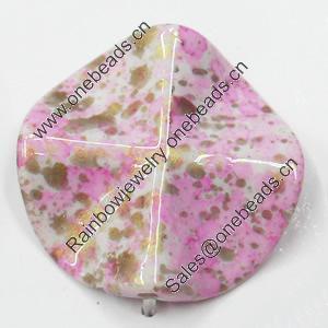 Spray-Painted Acrylic Beads, 26mm, Sold by Bag
