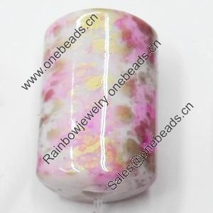 Spray-Painted Acrylic Beads, 12x19mm, Sold by Bag