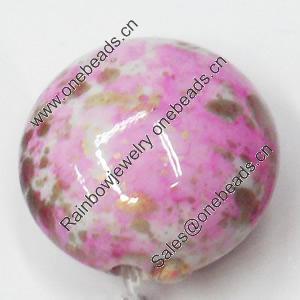 Spray-Painted Acrylic Beads, 17mm, Sold by Bag