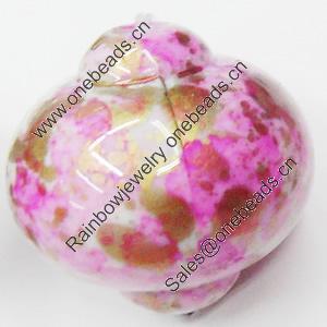 Spray-Painted Acrylic Beads, 19x18mm, Sold by Bag