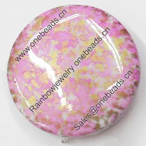 Spray-Painted Acrylic Beads, 33mm, Sold by Bag