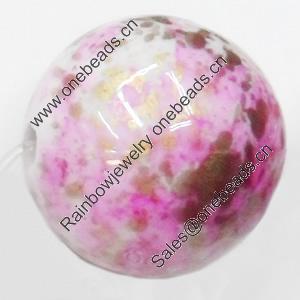Spray-Painted Acrylic Beads, Round, 18mm, Sold by Bag
