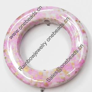 Spray-Painted Acrylic Beads, 34mm, Sold by Bag
