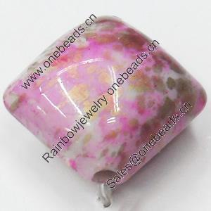 Spray-Painted Acrylic Beads, 18mm, Sold by Bag