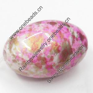 Spray-Painted Acrylic Beads, Oval, 23x15mm, Sold by Bag