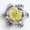 Electroplate with Spray-Painted Acrylic Flower, 56mm, Sold by PC