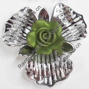 Electroplate with Spray-Painted Acrylic Flower, 58x51mm, Sold by PC