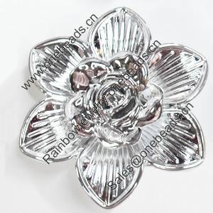 Electroplate Acrylic Flower, 52mm, Sold by PC