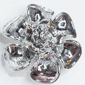 Electroplate Acrylic Flower, 55mm, Sold by PC