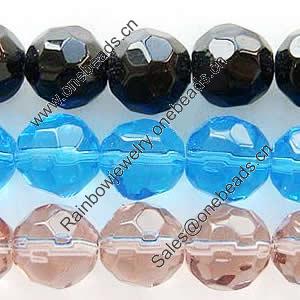Round Crystal Beads, Machine-made Faceted Round, 8mm, Sold per 13-14-Inch Strand