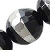 Round Crystal Beads, Handmade Faceted Round, Middle Silver-Plated, 16mm, Sold per 13-Inch Strand