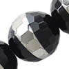 Round Crystal Beads, Handmade Faceted Round, Middle Silver-Plated, 14mm, Sold per 13-Inch Strand