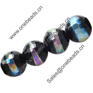 Round Crystal Beads, Handmade faceted, middle multicolor plated, 16mm, Sold per 13-Inch Strand