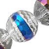Round Crystal Beads, Handmade Faceted Round, Middel multicolor-Plated, 20mm, Sold per 13-Inch Strand