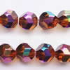 Round Crystal Beads, faceted Round, half colorful plated, 10mm, Sold per 12.7-Inch Strand