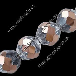 Round Crystal Beads, Antique Bronze-Plated, Handmade Faceted Round, 12mm, Sold per 13-Inch Strand