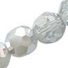 Round Crystal Beads, Handmade Faceted, Half Silver Plating, 4mm, Sold per 12-Inch Strand
