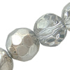 Round Crystal Beads, Half Silver Plating, Machine-made Faceted Round, 8mm, Sold per 13-14-Inch Strand