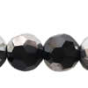 Round Crystal Beads, Half Silver Plating, Handmade Faceted Round, 16mm, Sold per 14-Inch Strand