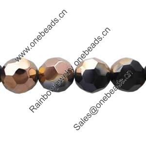 Round Crystal Beads, Antique Bronze-Plated, Handmade Faceted Round, 20mm, Sold per 14-Inch Strand